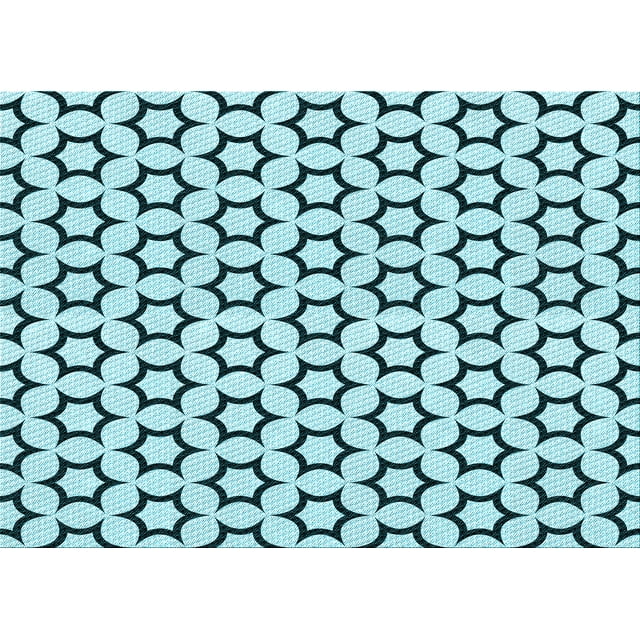 Ahgly Company Machine Washable Indoor Rectangle Transitional Aquamarine Stone Green Area Rugs, 7' x 10'