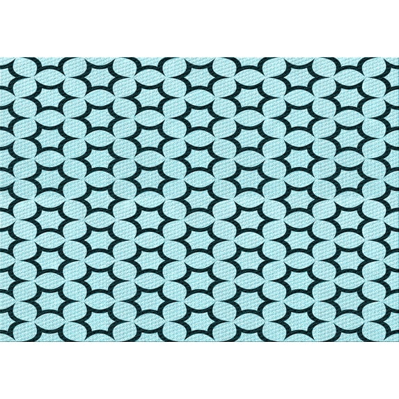 Ahgly Company Indoor Rectangle Patterned Aquamarine Stone Green Area Rugs, 5' x 7'