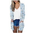 thumbnail image 2 of LOVZFMLL Cardigan pour Femmes, Cardigan Veste à Manches Longues à Col Rond à Imprimé Floral Tendance, 2 of 5