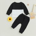 thumbnail image 3 of HCNTES Baby Boy Winter Clothes Baby Outfits Boy Fall 6 12 18 24 Months 2T 3T Boy Clothes Waffle-knit Color-blocked Trendy Pocket Sweatshirt Hoodie Drawstring Trousers Pants Suit, 3 of 7
