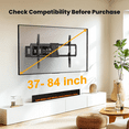 thumbnail image 6 of MountFTV Full Motion TV Wall Mount for 37-84 inch Curved TVs with Swivels Tilts Extension, Max 600x400mm, Holds up to 110lbs, Fit 16" Wood Stud, 6 of 9