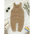 thumbnail image 2 of aturustex Infant Baby Boy Girl Cozy Basic Knit Jumpsuits 0-18M Newborn Sleeveless Rompers Thick Warm Knitted Overalls Square Neck Chunky Cable Knitweas Loose Casual Comfy Fall Winter Outfits, 2 of 10