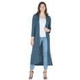 thumbnail image 5 of 24seven Comfort Apparel Womens Long Duster Open Front Knit Cardigan-R006335-TAUP-S, 5 of 11