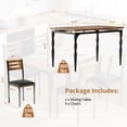thumbnail image 2 of 5-piece industrial dining set - 4 padded retro sillas y kitchen mesa set para dining room, apartment, 2 of 5