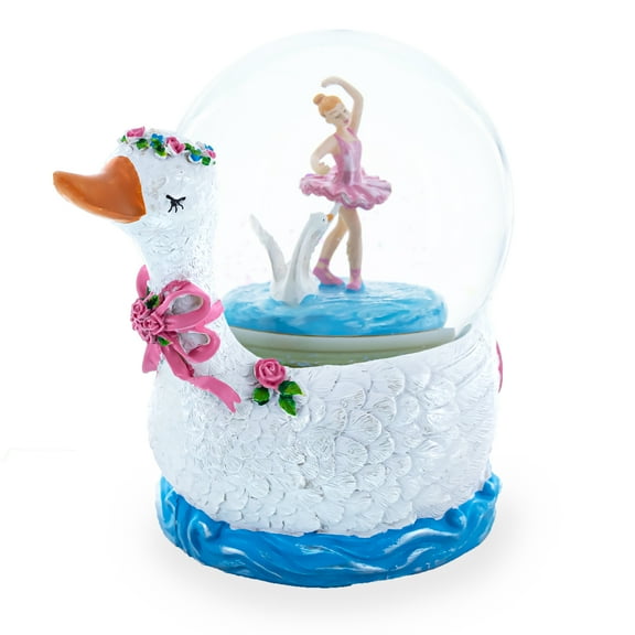 Graceful Swan Lake Ballet Musical Water Snow Globe