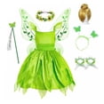 thumbnail image 2 of Disfraz de campanita de Halloween para niñas, disfraz de Campanilla verde para niños, disfraz de princesa de hadas, diadema de fiesta de carnaval9-10Y Tag-150 Gao Jinjia LED, 2 of 2