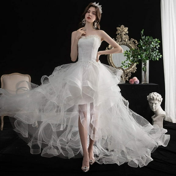 Short Wedding Dresses Modern Boning Spaghetti Strap A Line Tea Length White Bridal Gown