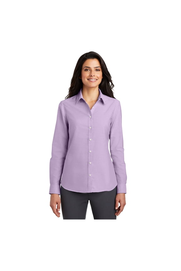 Women's SuperPro Oxford Long Sleeve Shirt Soft Purple 2X-Large