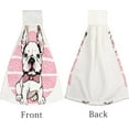 thumbnail image 4 of Hanging Towels 1 Pcs, Dish Towels French Bulldog with Bow Absorbent Hand Towels with Hanging Loop Washcloth for Bathroom Kitchen, 4 of 6