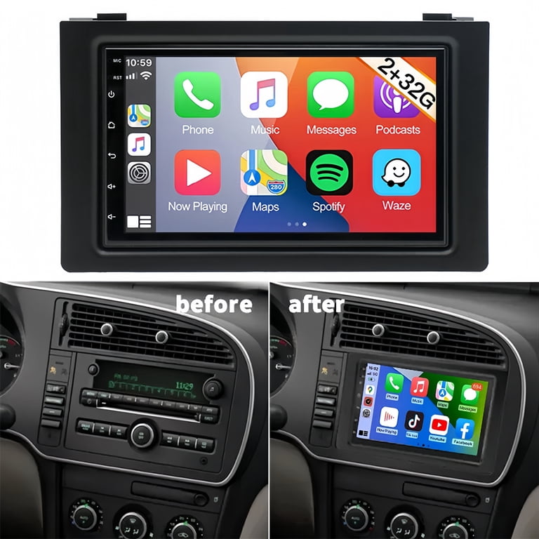 7" Android 14 Car Stereo With GPS & Navigation – Fits SAAB 9-3 (2007-2011) 4+32GB