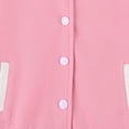 thumbnail image 7 of UAYOTSE Boys Girls Varsity Letter Print Jacket Casual Baseball Outwear Kids Basic Sweatshirts Lightweight Athletic Coat(11-12 Years,S51-Pink), 7 of 7