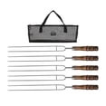 thumbnail image 4 of Brochetas Kabob, palitos para asar, brochetas portátiles para parrilla, brochetas de Metal para barbacoa, para verduras, Buffet, carne, Picnic, , Tenedores para Tenedores para barbacoa negros shamjiam Brochetas para asar, 4 of 8