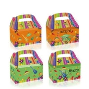 24 Pack Party Favor Boxes, Mexico Cactus Gift Treat Bags, Gable Boxes for Birthday Decorations Supplies Favors, Dessert Candy Goodies Bulk Orange&Green Box