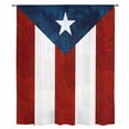 thumbnail image 2 of Puerto Rico Flag Sheer Curtains 45 Inches Long, Palm Leaf Botanical Red Striped Blue Star Light Filering Curtains, Breathable Simi Curtain Privacy Drapes for Kitchen Bathroom Small Window Treatment, 2 of 9