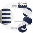 thumbnail image 3 of Navy Blue Stripe Shower Curtain, 60" x 72", Simple Style White Striped Waterproof Bathroom Curtain Washable Shower Curtain Set with 12 Hooks, 3 of 6