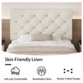 thumbnail image 5 of 4 EVER WINNER Twin Size Upholstered Platform Bed Frame with Headboard, Cream, 5 of 7