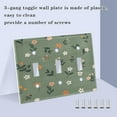 thumbnail image 4 of 3 Gang Light Switch Cover Plate Cute Small Flowers and Leaves Wall Plate Decorate Electrical Outlet Cover Plates 4.56”x4.48”, 4 of 8