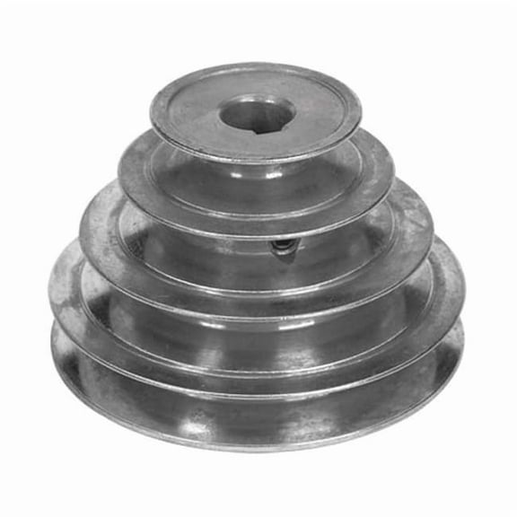 1 in Fixed Bore 4 Groove Stepped V-Belt Pulley 2 in, 2.62 in, 3.37 in, 4 in OD