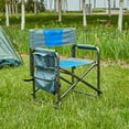 thumbnail image 2 of BISHE 1-Piece Upholstered Folding Outdoor Chair with Side Table and Storage Bag, Lightweight Oversized Folding Chair for Indoor and Outdoor Camping, Picnicking and Fishing, Blue, 2 of 6