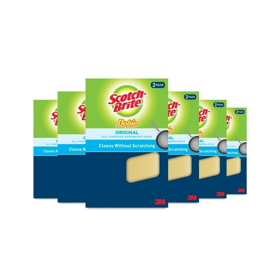 Scotch-Brite Non-Scratch Dobie All Purpose Cleaning Pad, 12 Pads Total