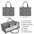 thumbnail image 2 of Large Capacity Tote Bag,Black Cartoon Dinosaurs Fossils Pattern Handbag Fashion Luxury Tote Bag,15.7"x13"x 5.1" Inches,Laptop Compatible, 2 of 6