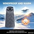 thumbnail image 6 of qelini Long Vest Coat for Women Plus Size Padded Sleeveless Hooded Tee Solid Color Stand Collar Puffer Jacket with Pockets, 6 of 9