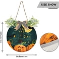 thumbnail image 3 of SKYSONIC Halloween Pumpkin Welcome Sign Front Door Decoration Round Door Hanging Sign Porch Decorations for Home Outdoor Indoor Holiday Fall Halloween Christmas - 11.8x11.8 inch, 3 of 7