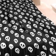 thumbnail image 3 of Black White Skull Pattern Blanket,Comfortable Soft Flannel Throw Blanket,All Season,Warm Lightweight Blankets for Sofa Bed Couch Living Room Chair,60"x80", 3 of 4