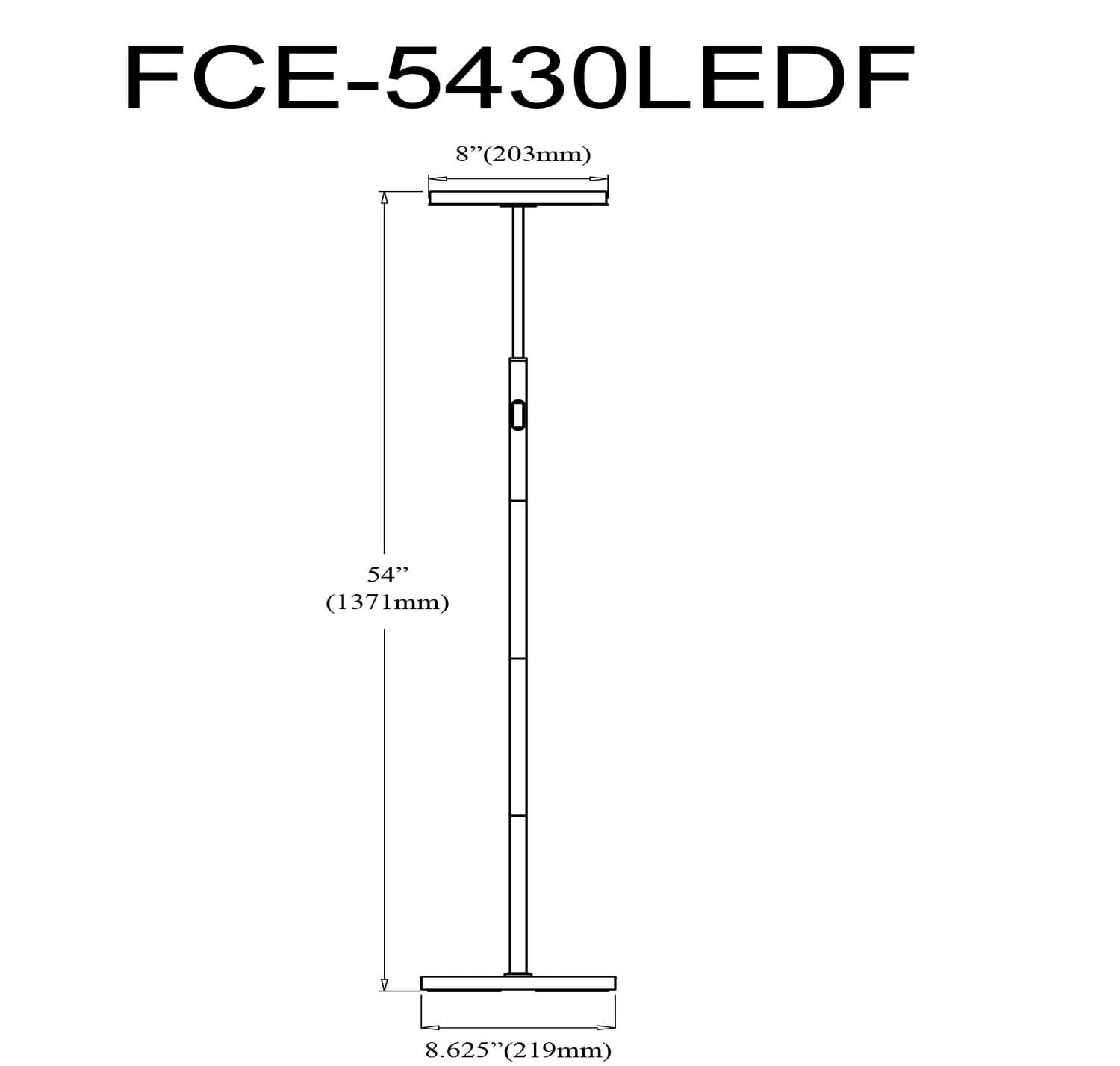 Francine Floor Lamp - 30W - Satin Nickel - White Acrylic Diffuser
