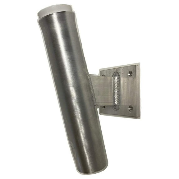 10" Aluminum 15 Degree Angled Boat Fishing or Pole Rod Holder - Surface Mount for transom, gunnels, Docks, or Piers