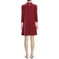 thumbnail image 3 of Time and Tru Women’s Velvet Dress with 3/4-Length Sleeve, 3 of 5