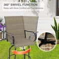 thumbnail image 4 of Memoryfield Outdoor Swivel Bar Stools Set of 2, Bar Height Patio Chairs with High Back & Armrests, Textilene Fabric Bar Stools for Patio, Deck, Backyard & Garden, Gray, 4 of 7