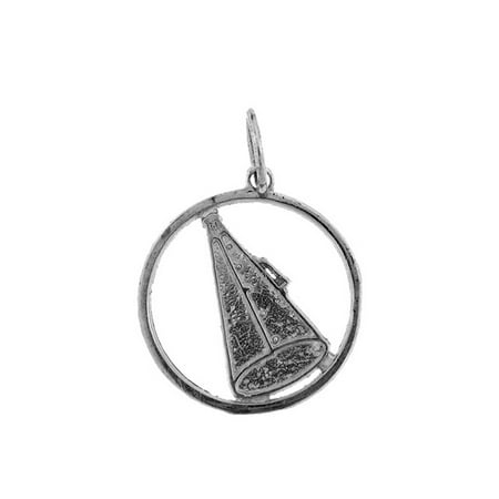 14K White Gold Megaphone Pendant - 21 mm