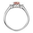 thumbnail image 3 of SuperJeweler 1 1/4 Carat Oval Shape Morganite and Two Diamond Ring In 14 Karat White Gold For Women, 3 of 6