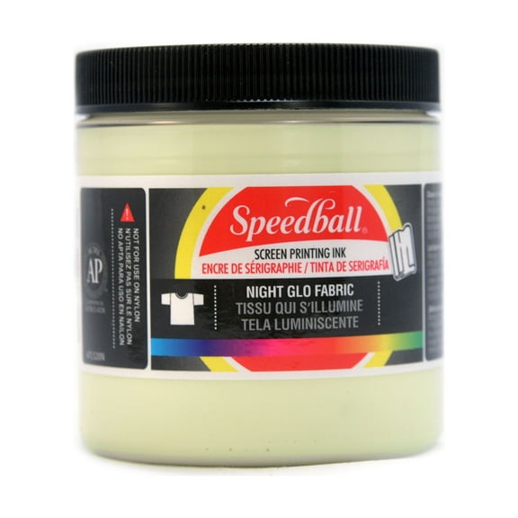 Speedball Night Glo Phosphorescent Screen Printing Ink, 8 oz., White