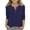 Navy, variant on YunPes Girls 3/4 Sleeve Short Sleeve Shirts V Neck Girls Tee Teen Kids Casual Flowy Half Button Loose Blouse Summer Tops 3‐13 Years