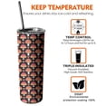 thumbnail image 6 of 20oz Red Orange Mushroom Black Pattern Skinny Tumblers Stainless Steel Tumbler with Lid and Straw,Vacuum Insulated Double Wall Travel Tumbler Cups with Cleaning Brush for Coffee,Tea, 6 of 6