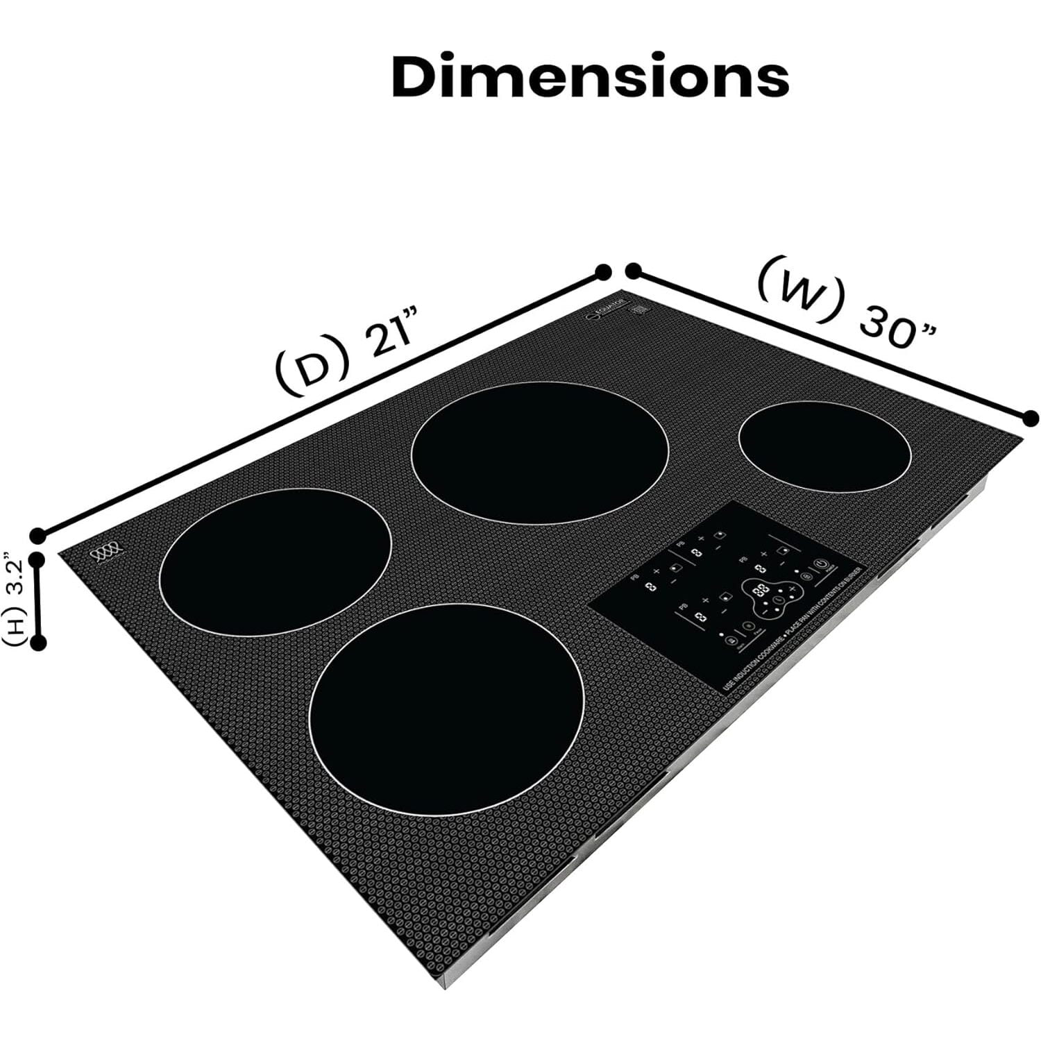 Equator Advanced Appliances 30" Induction Cooktop - 4 Burner, Boost, 240V, Built-In - POWER BOOST Keep Warm
