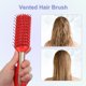 thumbnail image 5 of 1 cepillo de pelo, cepillo desenredante para mujeres y hombres, cepillo de pelo para cabello liso, rizado, largo, corto, grueso, fino, seco, rojo, plástico, 5 of 7