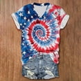 thumbnail image 2 of American Flag Shirts for Womens USA Star Stripes Fourth July Tee Shirts Casual Summer Tops Short Sleeve Basic Tees Classic Fit Loose Tunic Top Independence Day Patriotic T-Shirt Blouses, 2 of 3