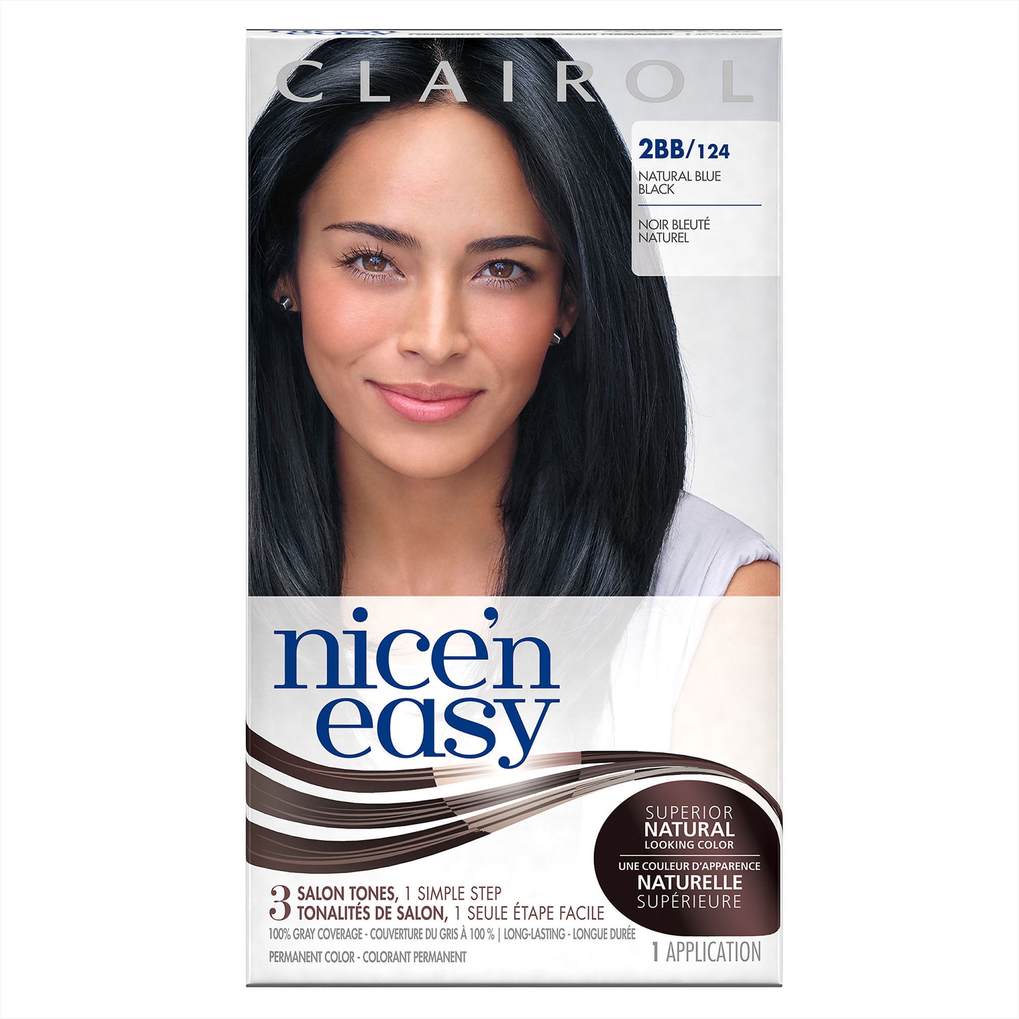 Clairol Nice 'n Easy Permanent Hair Color, 2BB/124 Natural Blue Black ... Natural Hair Color Dye