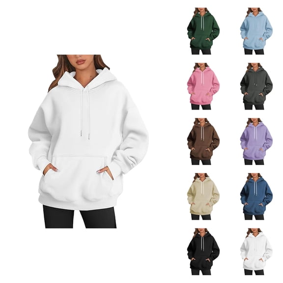 Pullover Hoodies for Women Long Sleeve Trendy Hooded Sweatshirt with Pockets Hoody Top