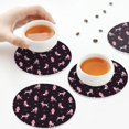 thumbnail image 7 of Pofeuu Poodle Dog Print Leather Coasters Set of 6, Round Cups Mugs Mat Pad for Home Kitchen Heat Resistant Drink Coasters,Round Shape, 7 of 7