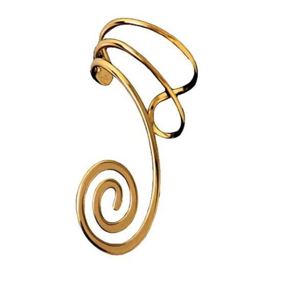 Gold Vermeil Left Only Spiral Wire Ear Cuff Wrap