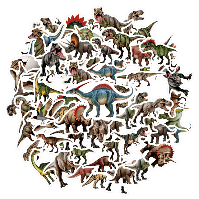 YEZDIX Dinosaur Autocollants Multicolores Imperméables en Vinyle pour Ordinateurs Portables, Carnets, Valises