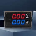 thumbnail image 4 of Voltímetro amperímetro digital LED DC0-100V 10A, rojo + azul, 4 of 5