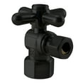 thumbnail image 5 of Westbrass Console Sink Trim Kit with European flat trap, Bullnose Lines and IPS Cross Handle Angle Stops, Matte Black, 5 of 12