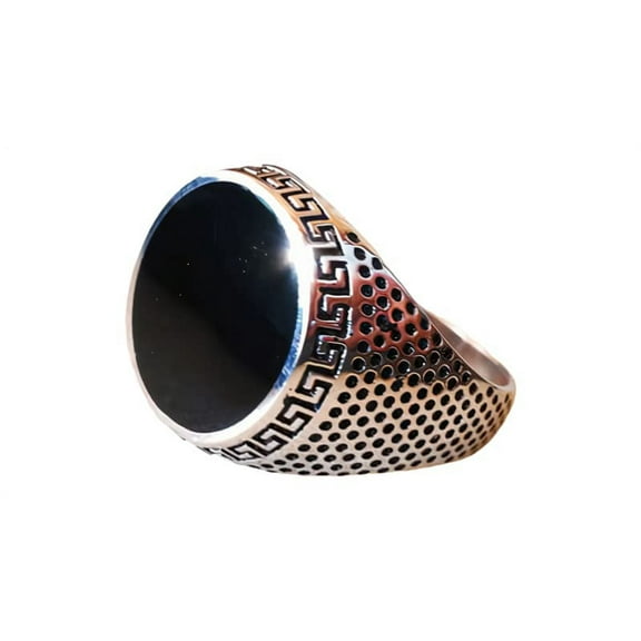 Black Onyx Ring, Oxidized Silver Jewelry, 925 Silver Ring, Father's Day, Flat Natural Black Onyx, December Birthstone Ring, Heavy Mens Ring, Spiritual Healing Gemstone, Christmas, Designer Mens Ring