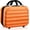 orange, variant on 14 Inch Hard Makeup Train Case PC ABS Portable Cosmetic Travel Case Mini Suitcase Organizer for Make up Toiletries Toys Clothes Storage with Handle Elastic Strap