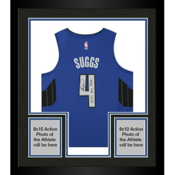 Framed Jalen Suggs Orlando Magic Autographed Jordan Blue Statement Jersey with "2021 #5 Draft Pick" Inscription - Fanatics Authentic Certified